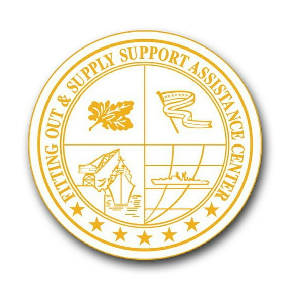 3.8 Inch Navy Fitting Out and Supply Support Assistance Center Gold Seal Vinyl Transfer Decal