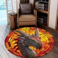 thumbnail image 3 of Watercolor Stripe Round Area Rug, artistic brushstroke circle carpet for studio or reading nook, soft washable non-slip floor mat, creative modern home décor, 3 of 6