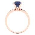 thumbnail image 4 of 1.5 ct Round Cut Simulated Blue Sapphire Solitaire 14K Rose Gold Womens Engagement Ring, 4 of 5