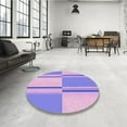 thumbnail image 4 of Ahgly Company Machine Washable Indoor Round Transitional Medium Slate Blue Area Rugs, 5' Round, 4 of 7
