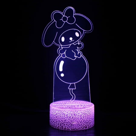 

SANRIO Cinnamoroll Hello Kitty Kuromi My Melody Night Light - USB Desk Lamp 16 Colors Change Home Decoration Lighting for Boys Girls-ZB-2767：+16