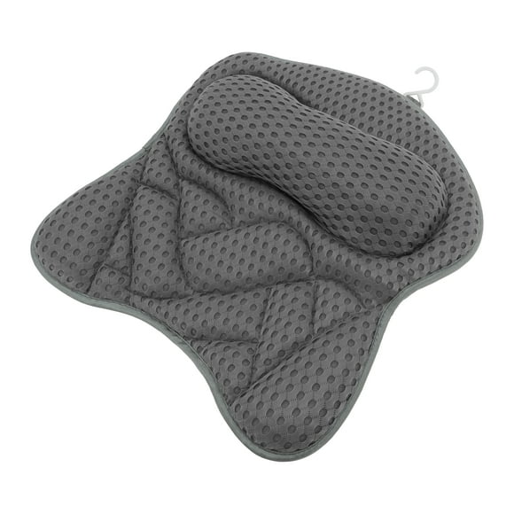 Almohada de baño curvada de 1 Pc para cabeza y cuello 16.14"x17.32"x2.36" Gris