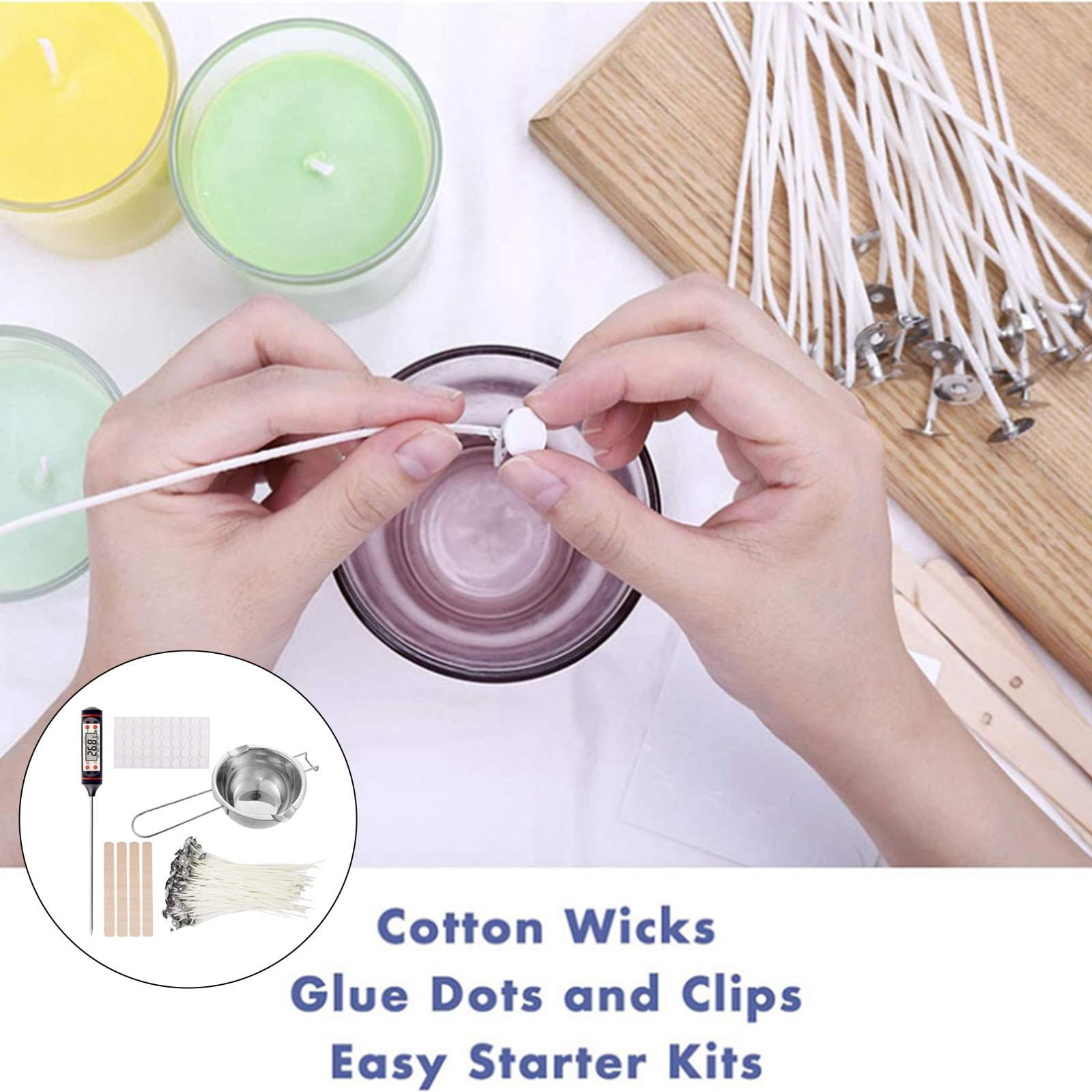 Candle Making , Including Candle Making Pouring Pot, 2Pcs Candle Wicks Holder, 50Pcs Candle Wicks, Candle Sticker , Set 1
