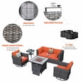 thumbnail image 4 of Ovios 6 Pieces Outdoor Patio Furniture with 30 inch Fire Pit Table All Weather Wicker Conversation Set with 360°Swivel Chair for Porch, 4 of 7