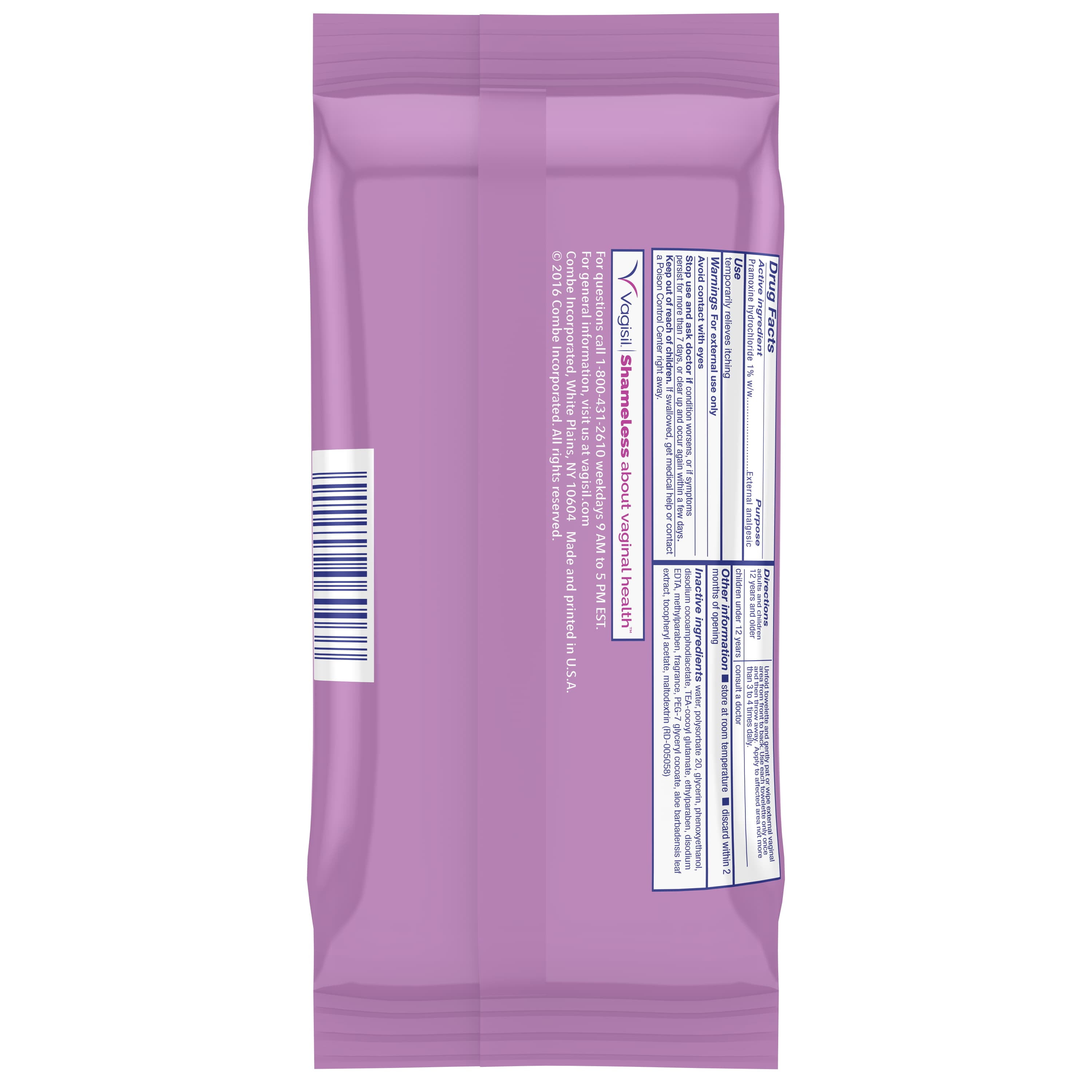 Vagisil Anti-Itch Medicated Wipes 20 Each (Pack of 3)