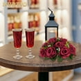 thumbnail image 5 of 2pcs Burgundy Fake Flowers Plastic Floral Ball 15 Heads Artificial Rose Flower Arrangement for Wedding Centerpiece Table Décor, 5 of 7