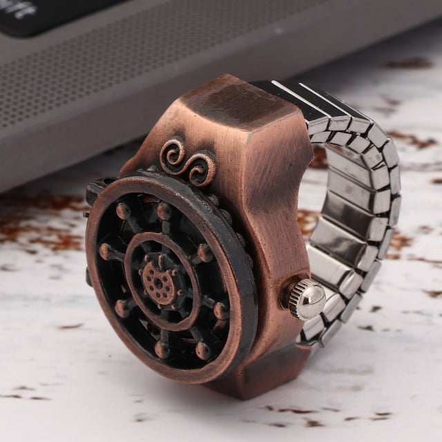 Flip-Up Cover Ring Watch Ring Watch, Vintage Hollow Quartz Ring Watch Reloj De Cuarzo Analógico Friends Family Sports Para Exteriores ANGGREK BC1510