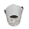 thumbnail image 3 of Daiia Vintage Stylized White Color Round Laundry Basket with Handles Thickened Waterproof Circular hamper,Dirty Clothes Storage Basket for Bedroom,Bathroom,College Dorm-Small, 3 of 8