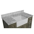 thumbnail image 3 of Zelda 42" Farmhouse Bathroom Vanity with Weathered Gray Cabinet and Carrara Marble Top, 3 of 6