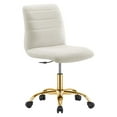 thumbnail image 3 of Modway Ripple Armless Performance Velvet Office Chair in Gold Ivory, 3 of 9