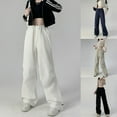 thumbnail image 3 of Womens Spring And Autumn High Waist Wide Leg Straight Casual Sports Overalls, 3 of 5