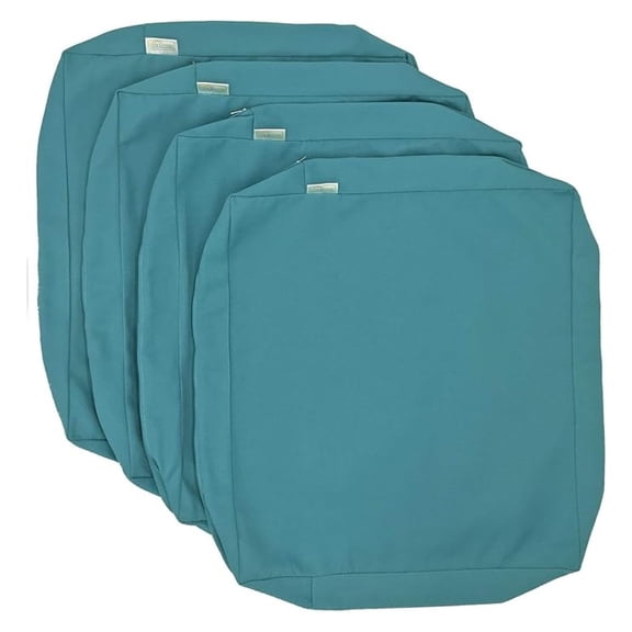 CozyLounge Teal Outdoor Water Patio Chair Cushion Seat Pillow Covers (24"x24"x4" (4 Covers))