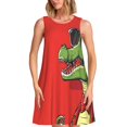 thumbnail image 1 of Fotbe Cool Crocodile With Sunglasses Vestido de Verano sin Mangas para Mujer – Vestido Midi Línea A, Estilo Camiseta Floral, Vestido Playero Casual y Fluido, 1 of 7
