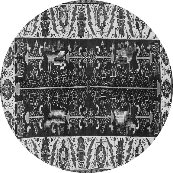 Ahgly Company Indoor Round Persian Gray Traditional Area Rugs, 6' Round