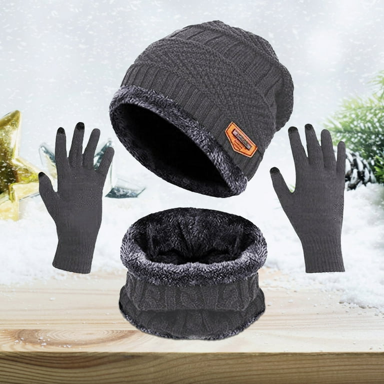 Long Scarf Hat Gloves Set 3 Pieces Winter Keep Warm Female Beanies Scarves  New Arrival