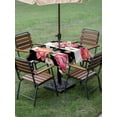thumbnail image 5 of Square Outdoor Tablecloth with Umbrella Hole Pink Flower Outside Table Cloth Waterproof Patio Table Cover Black White Stripesvintage Floral Zipper Tablecloths for Picnic Party Camping 54x54 Inch, 5 of 8