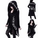 thumbnail image 1 of Puntoco Chaqueta de punto negra con capucha y estampado punk de manga larga para mujer, abrigo de talla grande Puntoco Puntoco-6437, 1 of 9