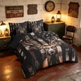 thumbnail image 2 of Manfei Hunting Deer Full Size Bedding Sets, Camo Flag Full Size Bed in a Bag, Black Brown, Black Reversible 7pcs, 2 of 6