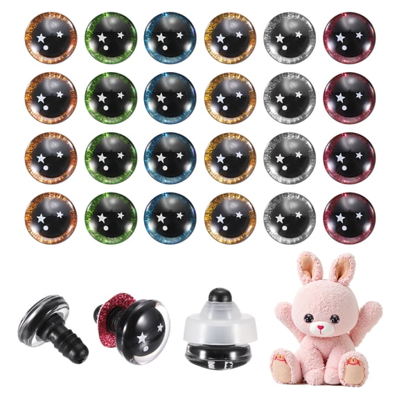 Uxcell 16mm Star Safety Eyes, 30Pcs Doll Crocheting Safety Eyes 6 Colors