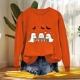 thumbnail image 4 of HomeDM Womens Sweatshirts Crewneck Halloween Graphic Pullover Tops Casual Long Sleeve Loose Fit Shirts - Orange/L, 4 of 4