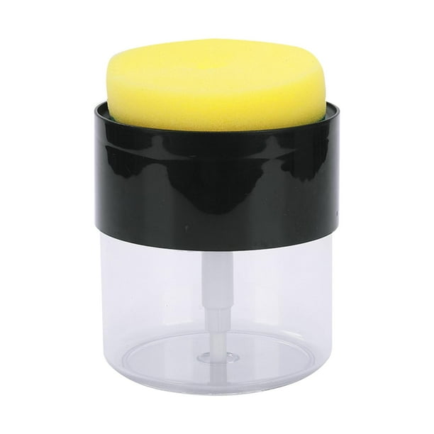 Dispensador de jabón y estropajo con capacidad de 500 ml. Dispensador de jabón para platos. Negro