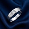 thumbnail image 5 of Pompeii Mens White Gold Solitaire Brushed Diamond Wedding Ring (G,SI), 5 of 6