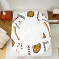 thumbnail image 5 of Homewish Boys Baseball Game Twin Sheet Sets,Ball Sport Lovers Twin Fitted Sheet,Brown White Flat Sheet For Girls Kids,Super Cozy Room Decor,3 Pieces, 5 of 7