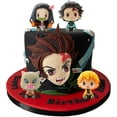 thumbnail image 4 of 4 piezas de adornos para tartas de cumpleaños con el versículo Q para figuras de dibujos animados de Demon Slayer, decoración para tartas de fiesta de cumpleaños, 4 of 6