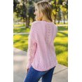 thumbnail image 3 of POGLIP Women's Pink Crochet Lace Pointelle Knit Sweater, 3 of 6