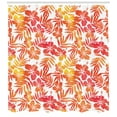 thumbnail image 1 of Ambesonne Hawaiian Shower Curtain, Hibiscus Flowers Art, 69"Wx75"L, Vermilion and Yellow, 1 of 3