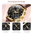 thumbnail image 6 of OLEVS Watches for Womens Brown Leather Strap Analog Quartz Rose Gold Fashion Casual Dress Multifunction Chronograph Diamond Date Waterproof Luminous Ladies Watches Relojes para Mujer, 6 of 15