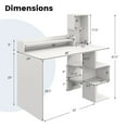 thumbnail image 2 of Gymax 48'' Modern Computer Desk Home Office Workstation w/ Hutch & Storage Shelves White, 2 of 10