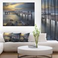 thumbnail image 1 of Old Wood Boat Jetty into Blue Sea - Sea Bridge Canvas Art Print, 1 of 3