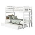 thumbnail image 3 of Bedz King Bunk Beds Twin over Twin Mission Style with End Ladder and a Twin Trundle, White, 3 of 10
