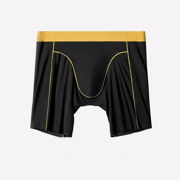 XL-5X Mens Silk Underwear Big and Tall Boxer Briefs Plus Size Lightweight Mid Waisted Stretchy Solid Color Breathable Basic Boxers