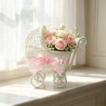 thumbnail image 6 of YingYouFu Mini Wicker Stroller Decoration, Rattan Doll Carriage Woven Candy Basket Centerpiece Decor for Weddings Showers, Decorative Flower Girl Cart, Event Centerpiece Decoration, 6 of 6