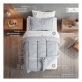 thumbnail image 3 of Set Edredón Individual + Funda De Almohada + Sábanas 5 Pzas Real Textil Gris - Blanco, 3 of 8