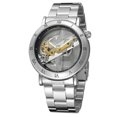 thumbnail image 1 of Reloj mecánico automático Forsining para hombre, reloj de pulsera hueco con esfera de personalidad (plata), 1 of 1