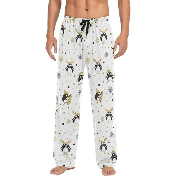 GZHJMY Penguin Pajama Pants for Men, Lounge Pants Lightweight Men Pajama Bottoms with Drawstring Pockets, Christmas New Year Birthday Gifts, XX-Large