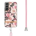 thumbnail image 3 of SaniMore Crossbody Design Case for Samsung Galaxy S22 Plus (6.6" 2022), Adjustable Shoulder Strap Shockproof TPU Silicone Floral Back Cover for Girls Women [Ultra-slim Lightweight] Cord Cover, Pink, 3 of 7