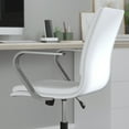 thumbnail image 4 of Merrick Lane Mid-Back Home Office Chair with Armrests, Height Adjustable Swivel Seat and Five Star Chrome Base, White Faux Leather, 4 of 12