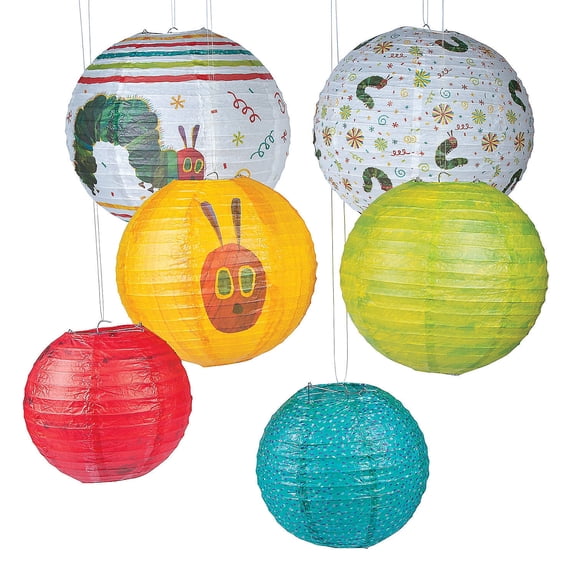 Very Hungry Caterpillar Paper Lanterns - Party Decor - 6 Pieces