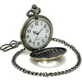 thumbnail image 3 of Reloj de bolsillo con movimiento de cuarzo japonés con caja de bronce y cadena (metal) Rojo Verde Cocina, Decoración y Otros, 3 of 4