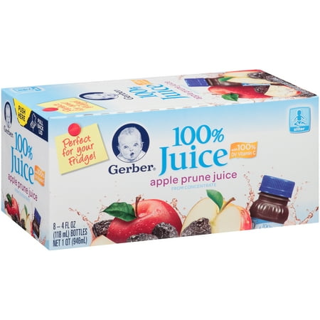 Gerber Juice Apple Prune, 4 Ounce Each, 8 Count - Walmart.com
