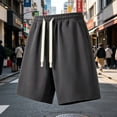 thumbnail image 5 of DODADAWANJ Men's Summer Shorts Lightweight Quick Dry Basketball Athletic Shorts Loose Elastic Waist Long Shorts with Drawstring Daily Wear Dark Gray XS, 5 of 5