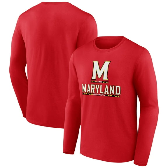 Men's Red Maryland Terrapins Lockup Team Long Sleeve T-Shirt