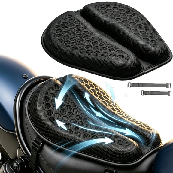 Hexrider Motorcycle Seat Cushion, 100% Gel Hex Rider Seat Cushion,Universal Non-Slip Grip Ergonomic Motorcycle Seat Pad, 3D-Honeycomb Structure Tpe Shock Absorption Breathable Seat Pad For Long Rides