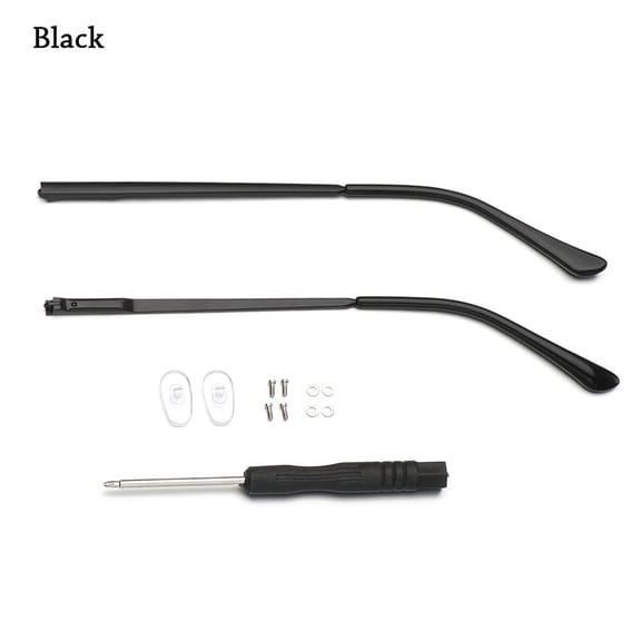 1 Pair Metal Eyeglasses Anti-Slip Universal Glasses Arm Replacement Leg Eyewear Accessories Spectacle Frame BLACK