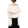 thumbnail image 1 of Chales y Estolas AURUZA para Vestidos de Noche Pashmina Blanco, 1 of 7