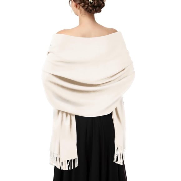 Chales y Estolas AURUZA para Vestidos de Noche Pashmina Blanco